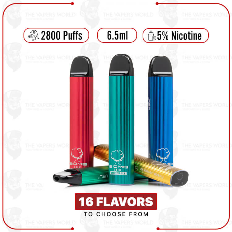 Bomb-Lux-Disposable-Vape-2800-Puffs.jpg Bomb Lux Disposable Vape 2800 Puffs - Image 1