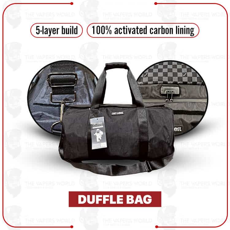 Duffle-Bag-Black-by-Get-Lost.jpg Smell-Proof Premium Duffle Bag - Black - Image 1
