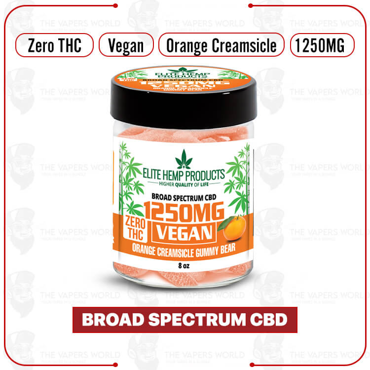 Elite-800CBD-Vegan-Gummies-1250mg-Orange-Creamsicle.jpg The Vape Avenue CBD Vegan Gummies Orange Creamsicle - Image 1