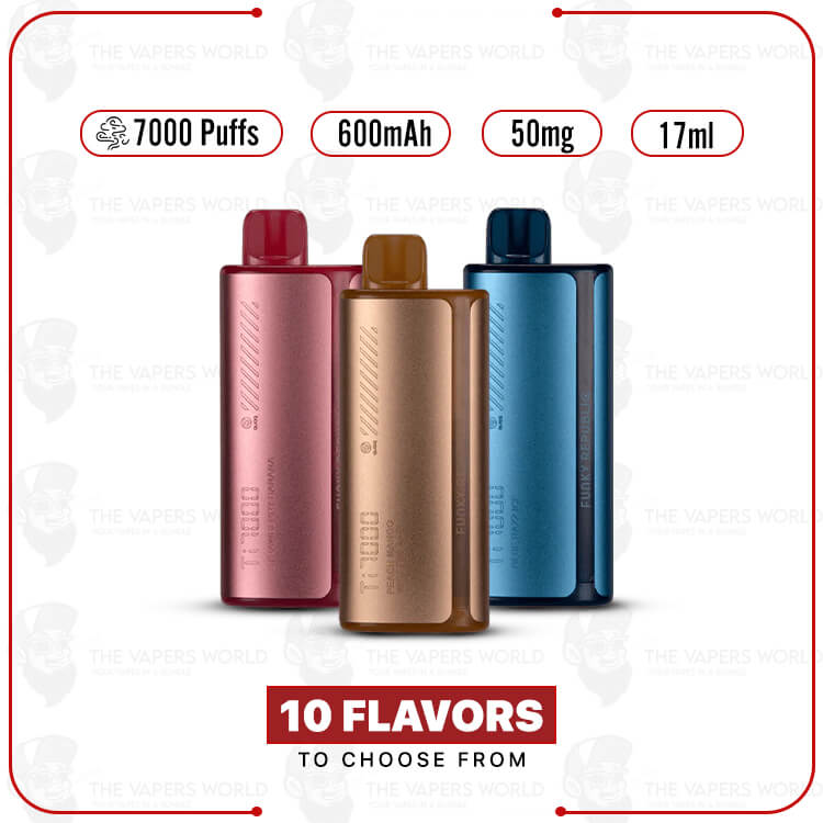 Funky-Republic-Vape-TI7000-Smart-Disposable.jpg Funky Republic Vape TI7000 Smart Disposable - Image 1