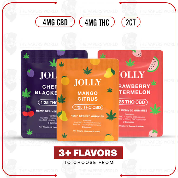 Jolly-4MG-THC-100MG-CBD-Gummies-2CT-PK-1.jpg Jolly 4MG THC + 100MG CBD Gummies – 2CT/PK - Image 1