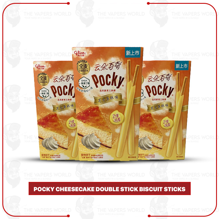 Pocky-Cheesecake-Double-Stick-Biscuit-Sticks.jpg Pocky Cheesecake Double Stick Biscuit Sticks - Image 1