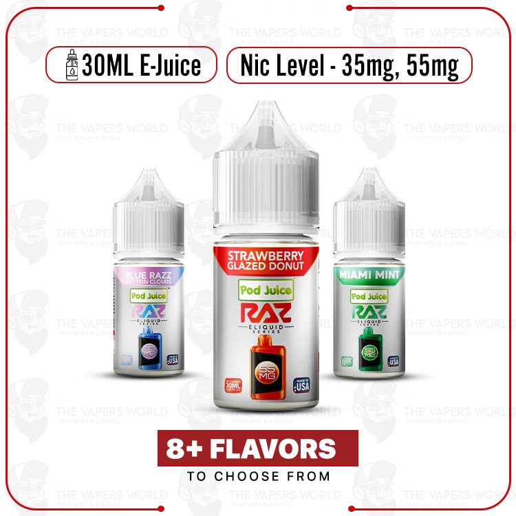 Pod-Juice-x-RAZ-Salt-Tobacco-Free-Nicotine-1.jpg Pod Juice x RAZ Salt Tobacco Free Nicotine E-Juice 30ml - Image 1