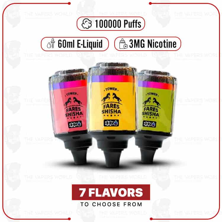 Wiwi-Tower-Fares-Shisha-100K-Puffs-Vape.jpg Wiwi Tower Fares Shisha 100K Puffs - Image 1