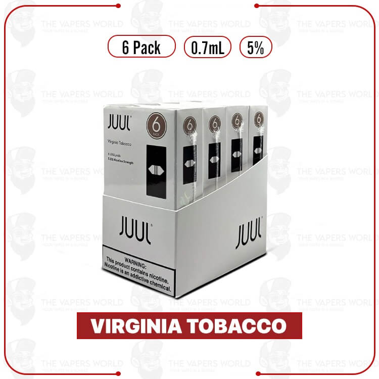 jull-virginia-tobacco.jpg JUUL Virginia Tobacco Pods – 5% Nicotine – 0.7ml – 6 CT - Image 1